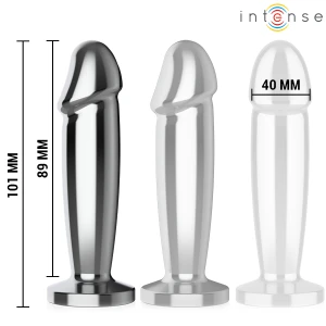 INTENSE - PLUG ANAL 10 VIBRAÃÃES DILDO DE METAL COM CONTROLE REMOTO M